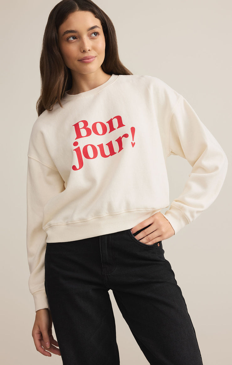 Z Supply First Date Sweatshirt Bonjour