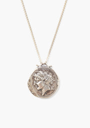 Chan Luu Silver Coin Necklace With Diamonds - Whim BTQ