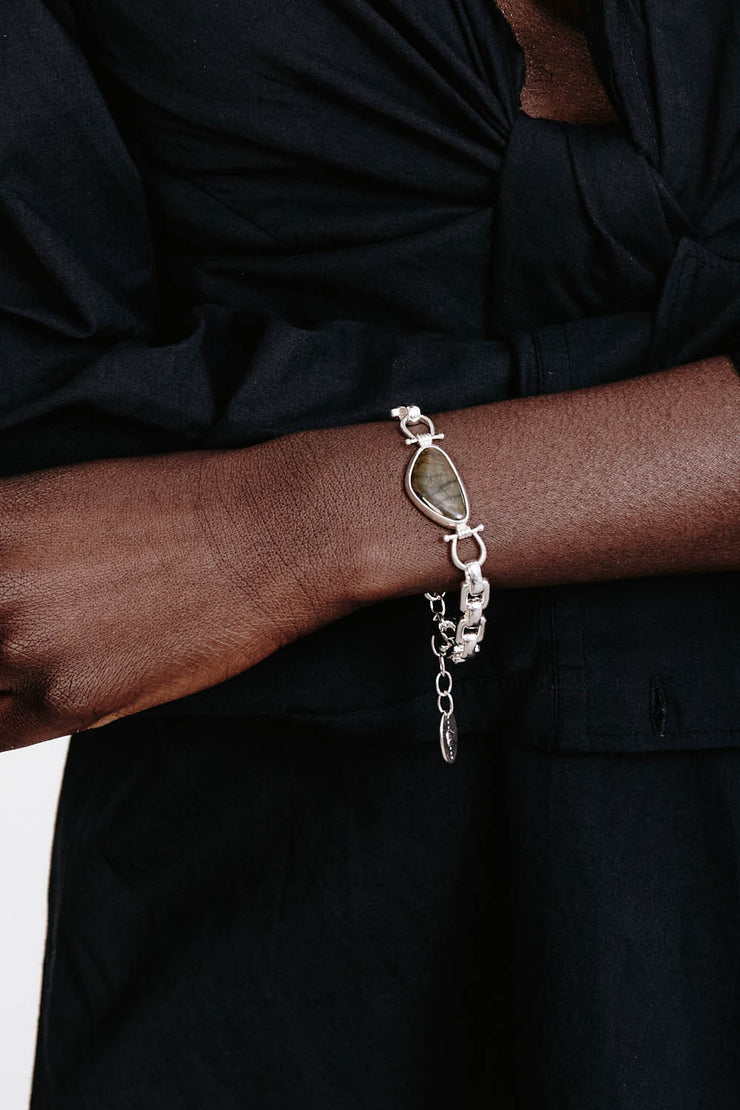 Chan Luu Chain Link Bracelet in Labradorite Silver