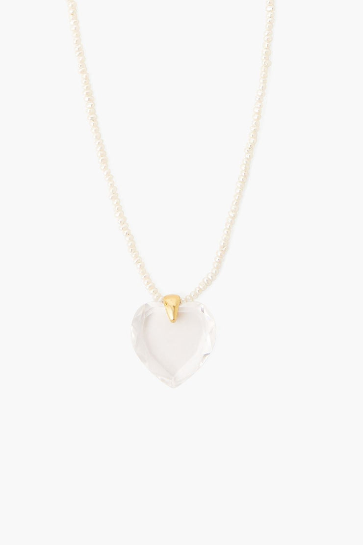 Chan Luu Crystal Heart Pearl Pendant Necklace - Whim BTQ