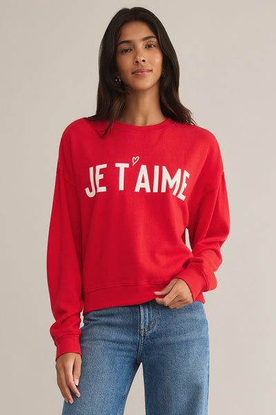 Z Supply First Date Sweatshirt Je T'aime