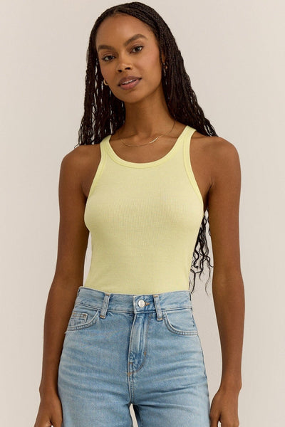 Z Supply Torren Ribbed Tank in Limeade - Whim BTQ