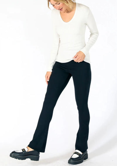 Perfect White Tee Dolly Flare Pant In true Black - Whim BTQ