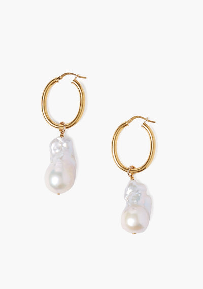 Chan Luu White Baroque Pearl Earrings - Whim BTQ