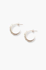 Chan Luu Dotted Detail Large Hoop Earrings in Silver - Whim BTQ